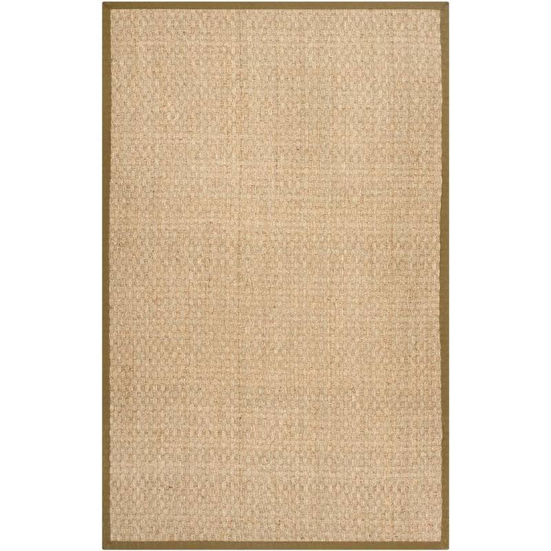 SAFAVIEH Natural Fiber Beige/Olive 6 ft. x 9 ft. Border Area Rug NF114G-6