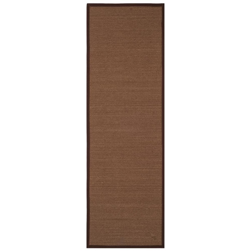 SAFAVIEH Natural Fiber Brown 3 ft. x 12 ft. Border Runner Rug NF131C-212