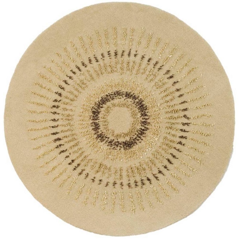 SAFAVIEH Soho Beige/Gold 6 ft. x 6 ft. Round Geometric Area Rug SOH719A-6R