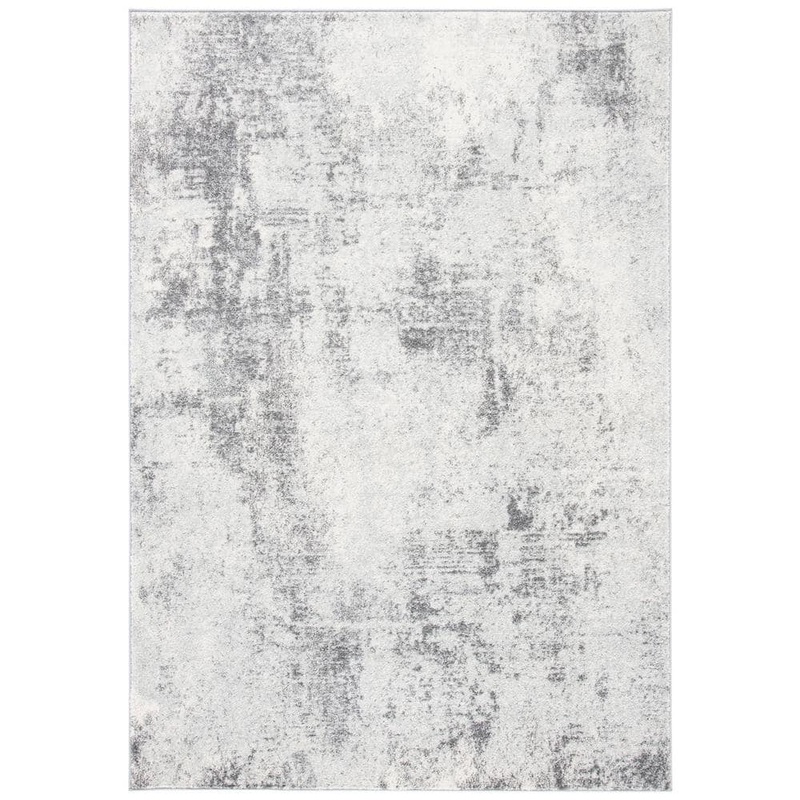 SAFAVIEH Tulum Ivory/Gray 4 ft. x 6 ft. Rustic Distressed Area Rug TUL209B-4