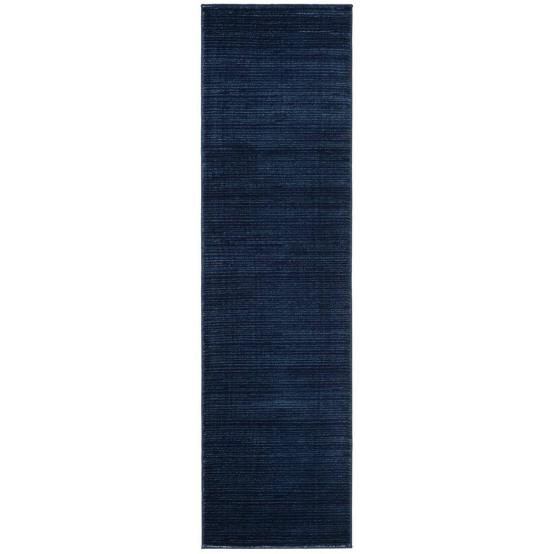 SAFAVIEH Vision Navy 2 ft. x 14 ft. Solid Runner Rug VSN606N-214