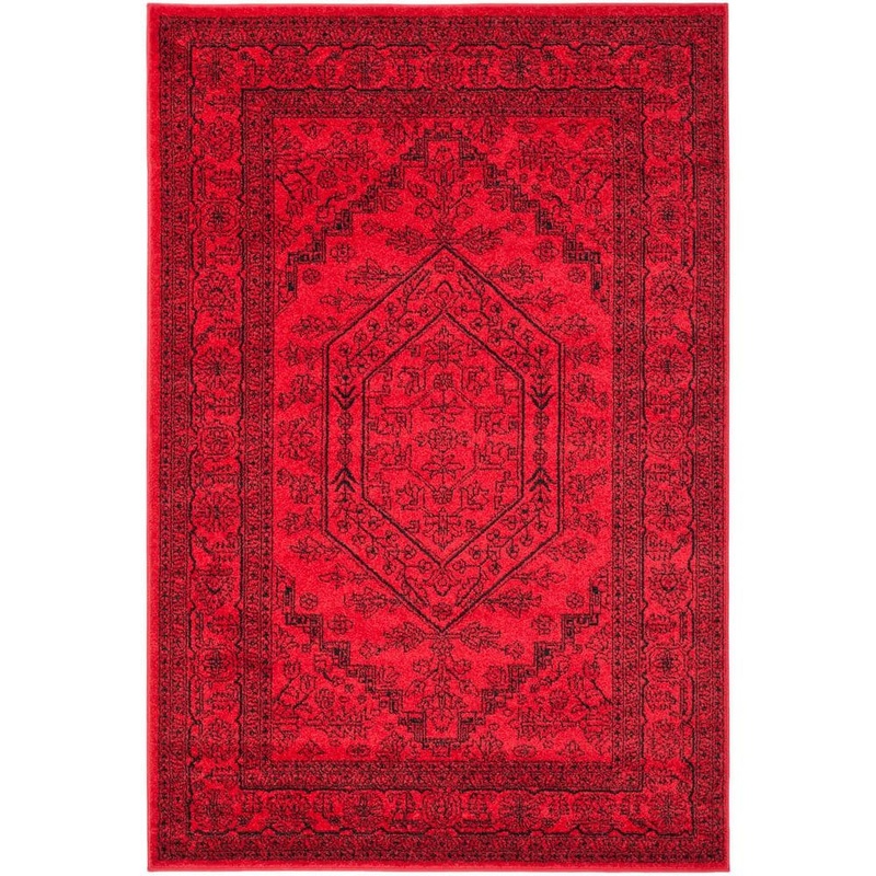 SAFAVIEH Adirondack Red/Black 6 ft. x 9 ft. Border Medallion Area Rug ADR108F-6