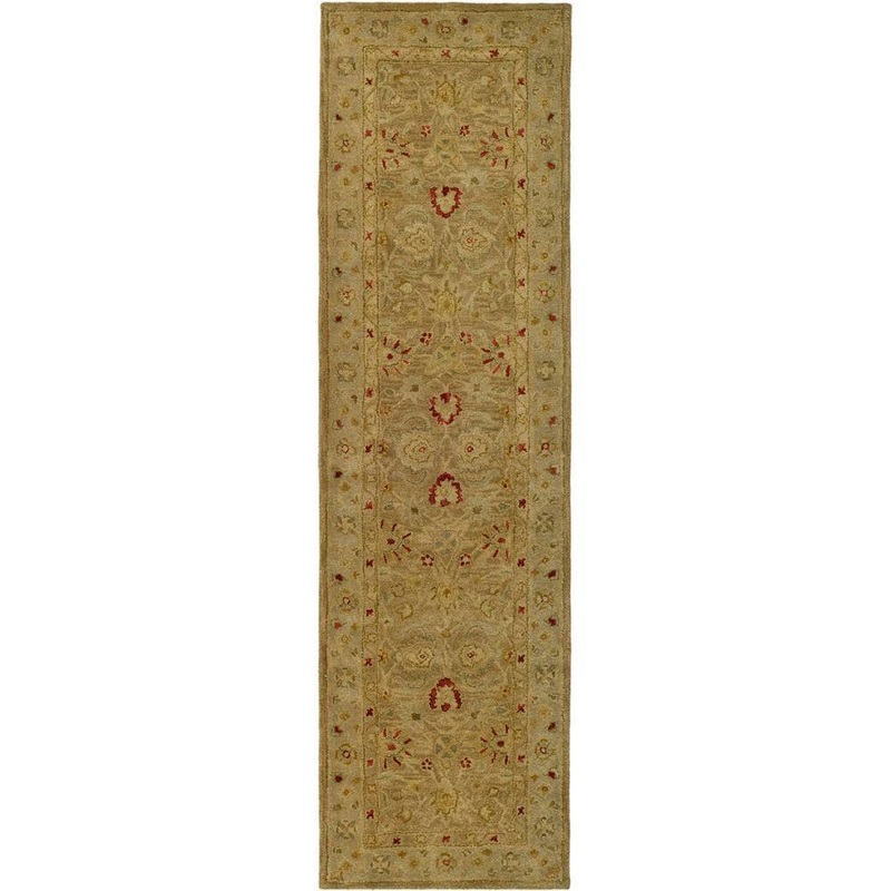 SAFAVIEH Antiquity Brown/Beige 2 ft. x 12 ft. Floral Speckled Border Runner Rug AT822B-212