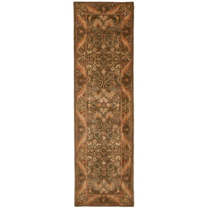 SAFAVIEH Antiquity Olive/Gold 2 ft. x 12 ft. Border Runner Rug AT52A-212