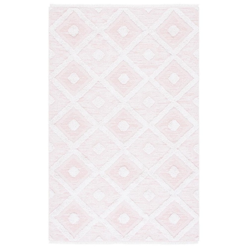 SAFAVIEH Augustine Pink/Ivory 8 ft. x 10 ft. Multi-Diamond Striped Area Rug AGT730U-8