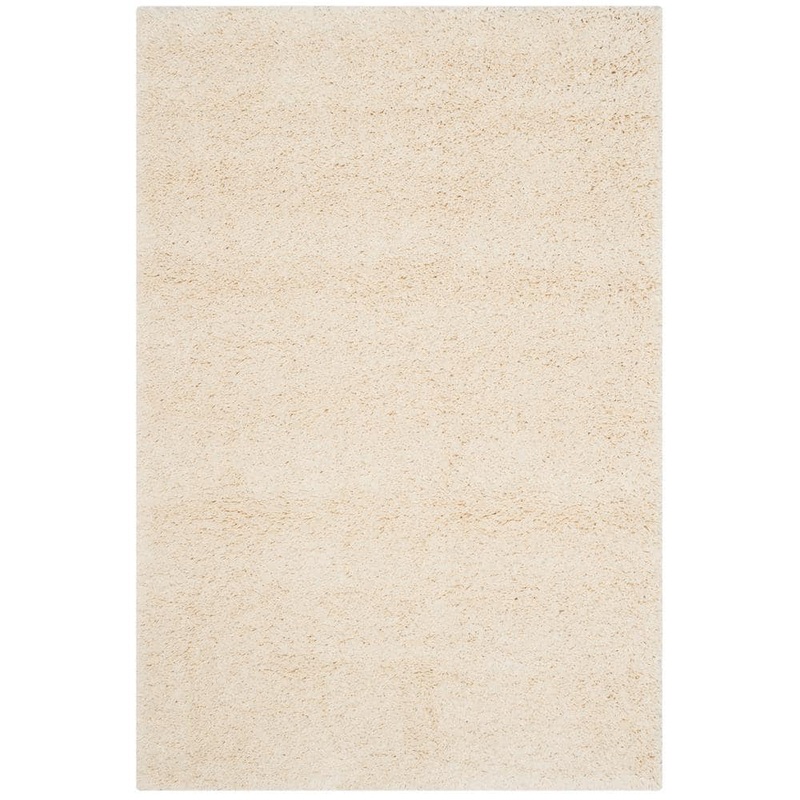 SAFAVIEH California Shag Ivory Doormat 3 ft. x 5 ft. Solid Area Rug SG151-1212-3