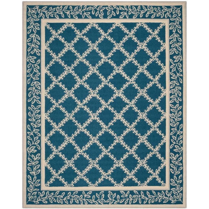 SAFAVIEH Chelsea Navy/Cream 9 ft. x 12 ft. Border Area Rug HK230N-9