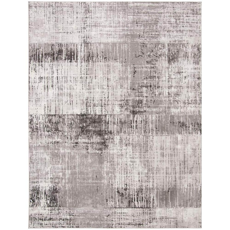 SAFAVIEH Craft Gray/Dark Gray 9 ft. x 12 ft. Plaid Abstract Area Rug CFT874H-9