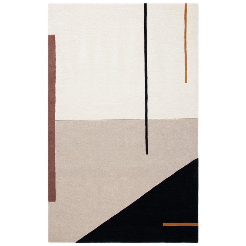 SAFAVIEH Fifth Avenue Ivory/Black 6 ft. x 9 ft. Abstract Geometric Area Rug FTV110A-6