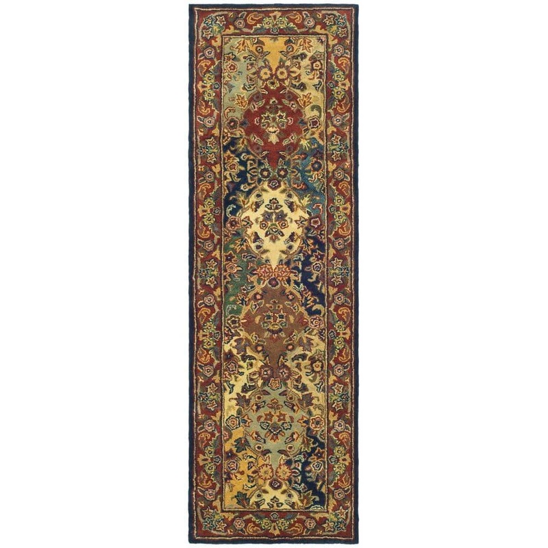 SAFAVIEH Heritage Multi/Burgundy 2 ft. x 16 ft. Border Runner Rug HG911A-216