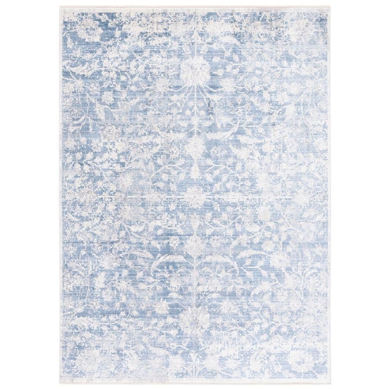 SAFAVIEH Illusion Blue/Gray 5 ft. x 7 ft. Floral Gradient Area Rug ILLB738M-57