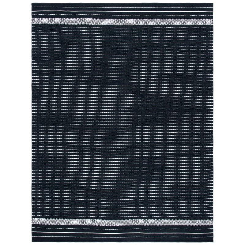 SAFAVIEH Kilim Black/Ivory 10 ft. x 14 ft. Striped Solid Color Area Rug KLM706Z-10