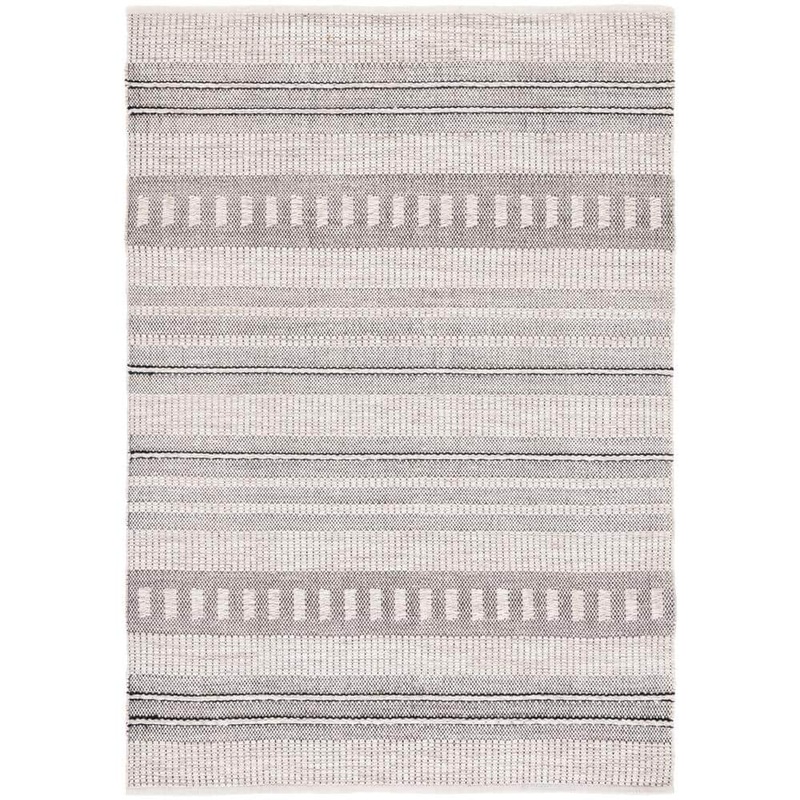 SAFAVIEH Natura Gray/Black 4 ft. x 6 ft. Abstract Striped Area Rug NAT931F-4