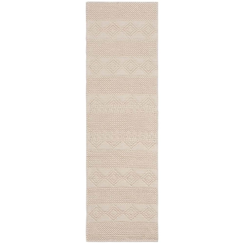 SAFAVIEH Natura Ivory 2 ft. x 6 ft. Striped Diamonds Runner Rug NAT102C-26