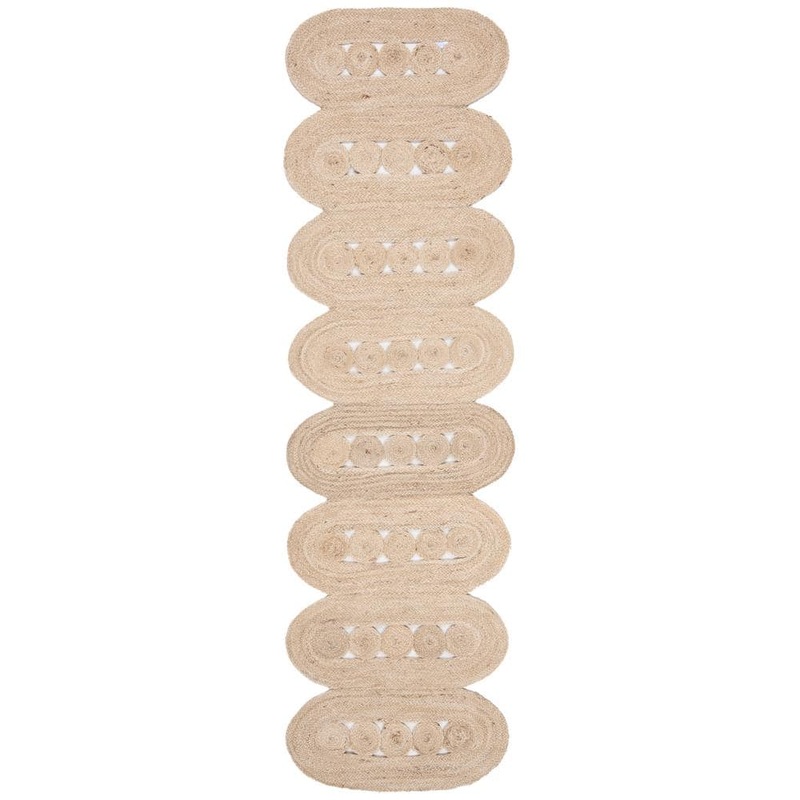 SAFAVIEH Natural Fiber Ivory 2 ft. x 12 ft. Woven Geometric Runner Rug NF365A-212