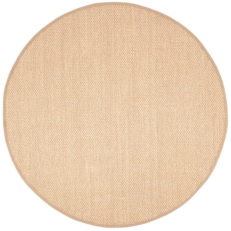 SAFAVIEH Natural Fiber Ivory/Beige 6 ft. x 6 ft. Round Border Area Rug NF152A-6R