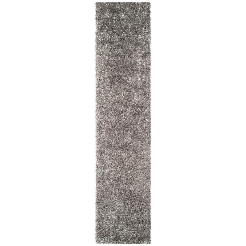 SAFAVIEH New Orleans Shag Gray 2 ft. x 12 ft. Solid Runner Rug SG531-8080-212