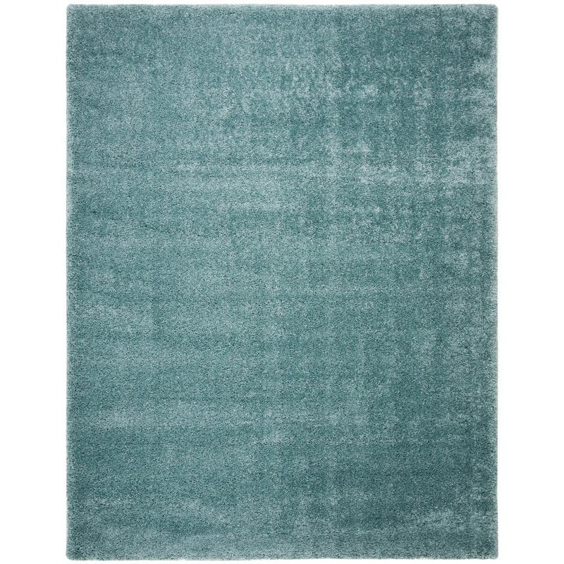 SAFAVIEH Royal Shag Aqua 8 ft. x 10 ft. Solid Area Rug RYG115J-8