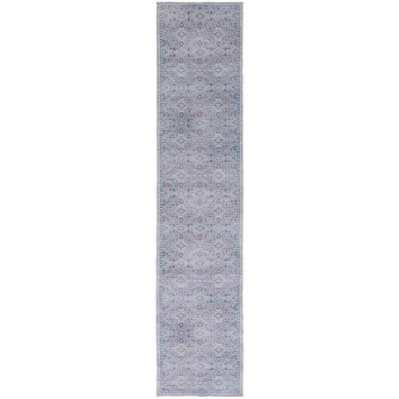 SAFAVIEH Serapi Gray/Beige 2 ft. x 9 ft. Machine Washable Floral Geometric Runner Rug SEP585F-29
