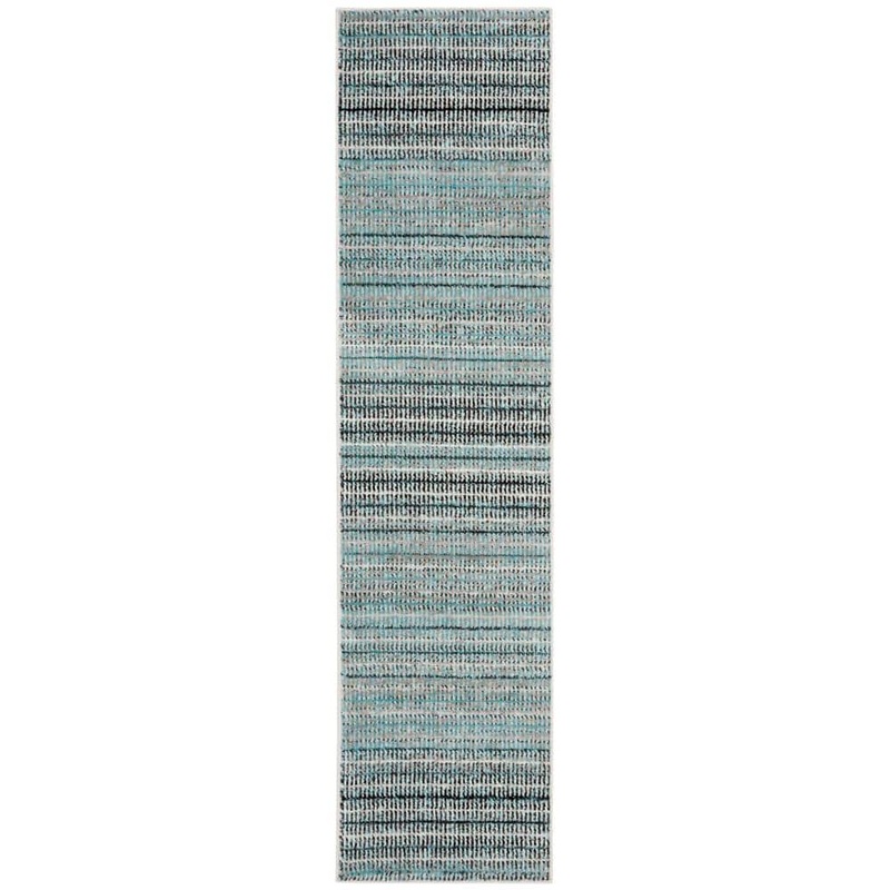 SAFAVIEH Skyler Blue/Gray 2 ft. x 6 ft. Striped Runner Rug SKY196C-26