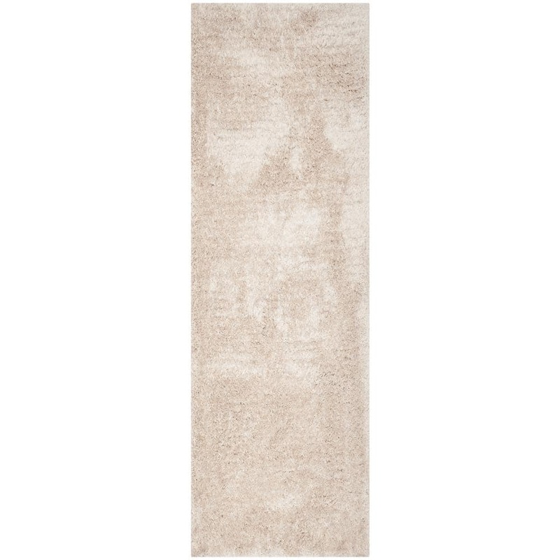 SAFAVIEH South Beach Shag Champagne 2 ft. x 6 ft. Solid Runner Rug SBS562C-26