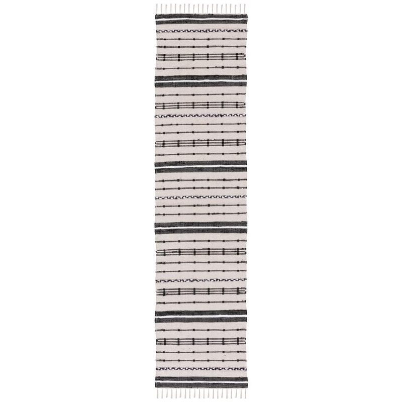 SAFAVIEH Striped Kilim Beige Black 2 ft. x 9 ft. Striped Runner Rug STK206B-29