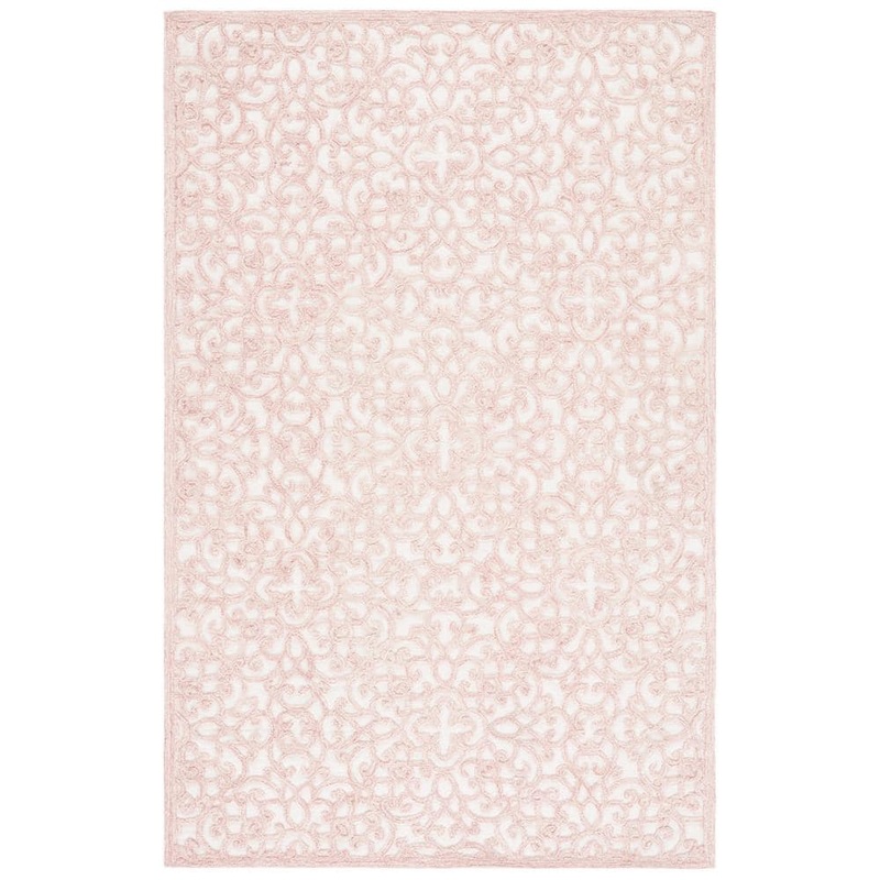 SAFAVIEH Trace Ivory/Pink 8 ft. x 10 ft. Distressed Floral Area Rug TRC103U-8