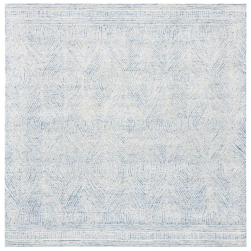 SAFAVIEH Abstract Ivory/Blue 6 ft. x 6 ft. Geometric Square Area Rug ABT340M-6SQ