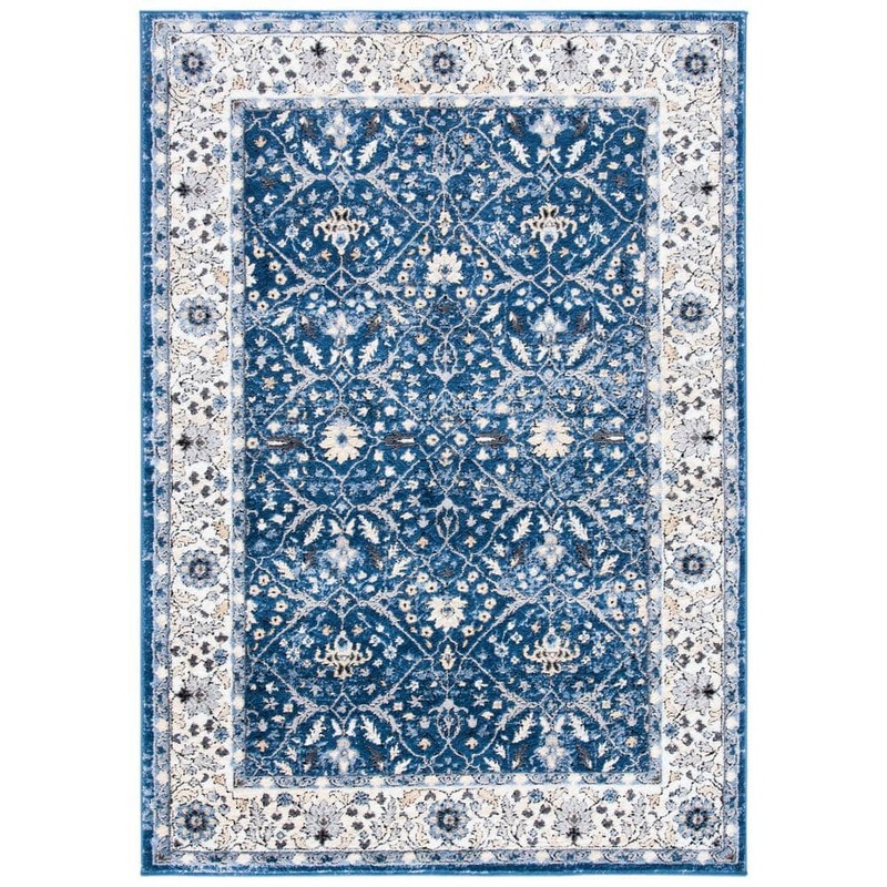 SAFAVIEH Amelia Navy/Ivory 9 ft. x 12 ft. Floral Medallion Area Rug ALA793N-9