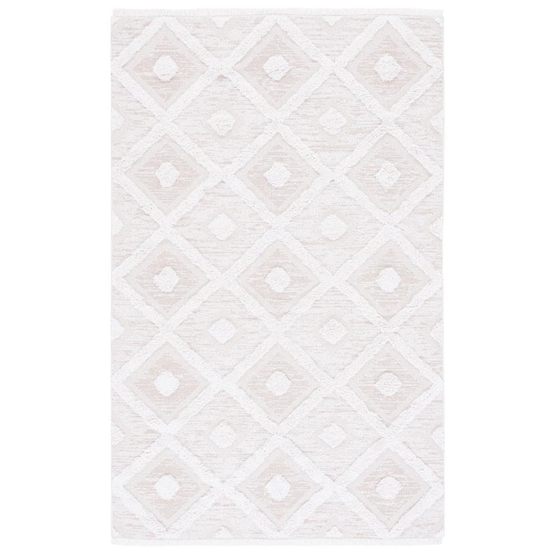 SAFAVIEH Augustine Beige/Ivory 3 ft. x 5 ft. Multi-Diamond Striped Area Rug AGT730B-3