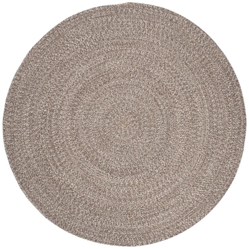 SAFAVIEH Braided Ivory/Beige 4 ft. x 4 ft. Round Solid Area Rug BRD256B-4R