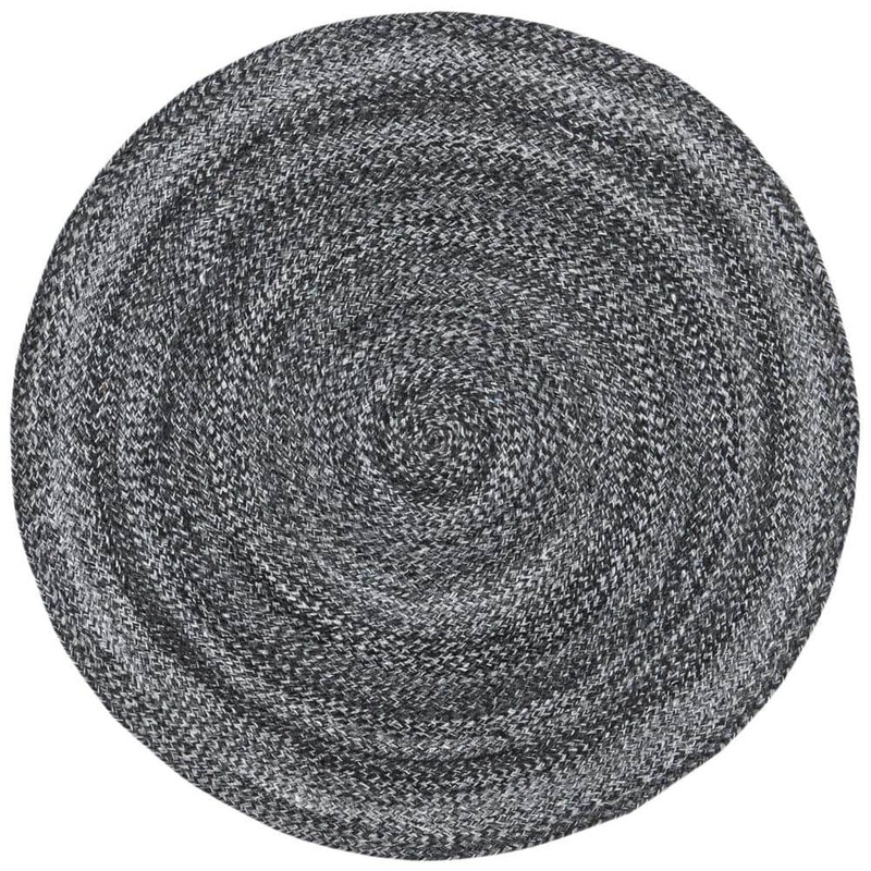 SAFAVIEH Cape Cod Charcoal Doormat 3 ft. x 3 ft. Braided Solid Color Round Area Rug CAP224H-3R