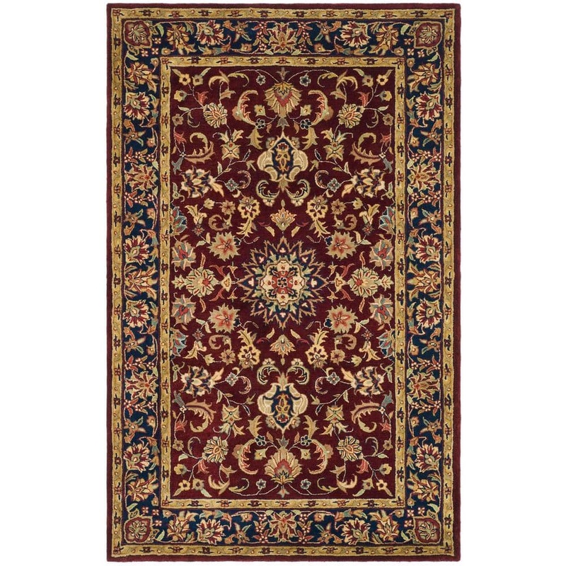 SAFAVIEH Classic Burgundy/Navy 8 ft. x 11 ft. Border Area Rug CL362A-9