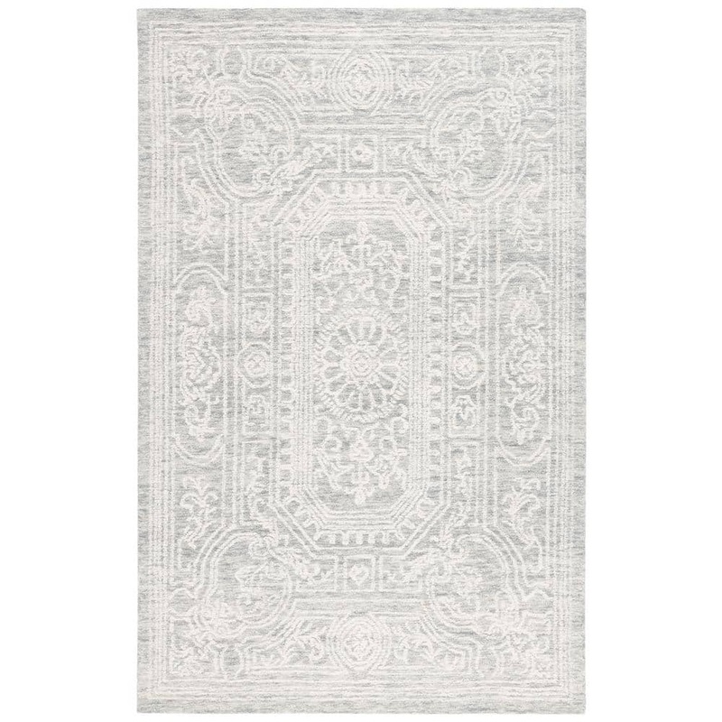 SAFAVIEH Ebony Ivory/Gray 6 ft. x 9 ft. Traditional Area Rug EBN310F-6