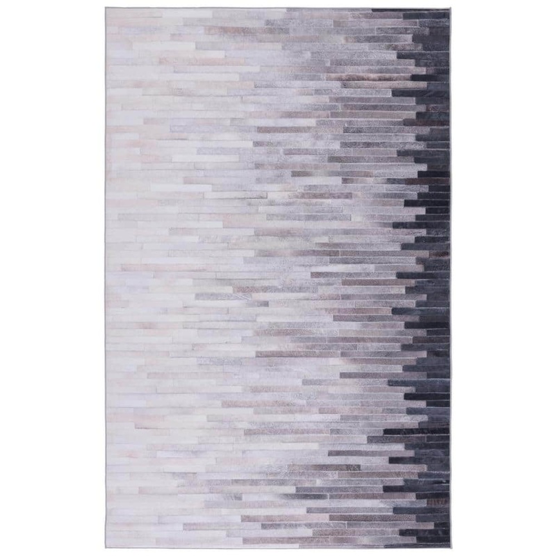 SAFAVIEH Faux Hide Ivory/Gray 8 ft. x 10 ft. Machine Washable Gradient Area Rug FAH514A-8