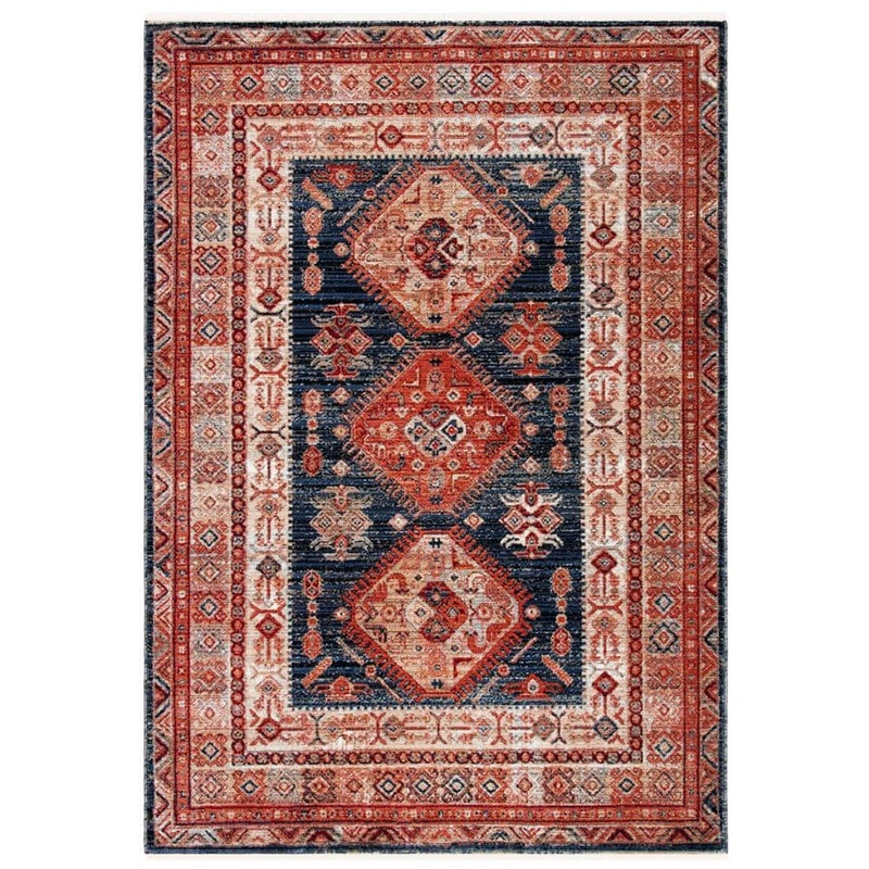 SAFAVIEH Herat Rust/Black 8 ft. x 10 ft. Floral Geometric Area Rug HRT379P-8