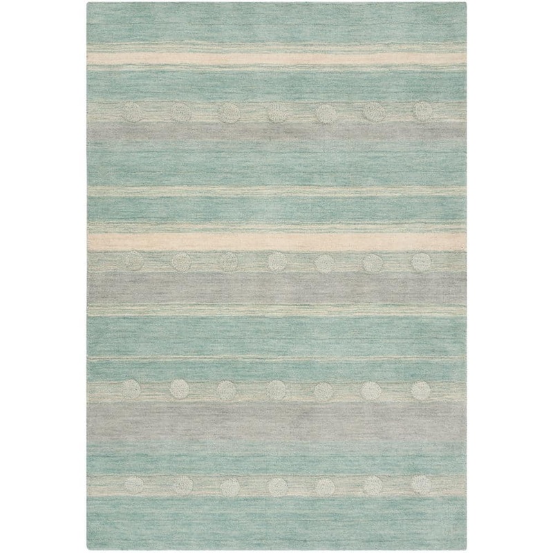 SAFAVIEH Kids Aqua/Ivory 4 ft. x 6 ft. Polka Dot Area Rug SFK801J-4