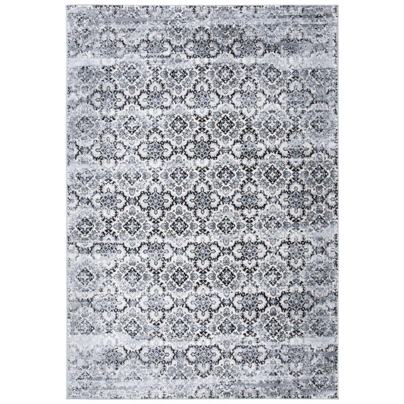SAFAVIEH Lagoon Grey/Ivory 5 ft. x 8 ft. Medallion Trellis Area Rug LGN230F-5
