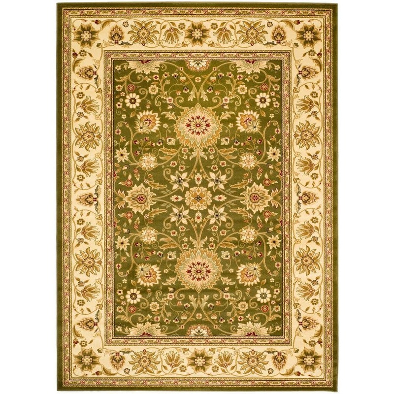 SAFAVIEH Lyndhurst Sage/Ivory 5 ft. x 8 ft. Border Floral Antique Area Rug LNH212C-5