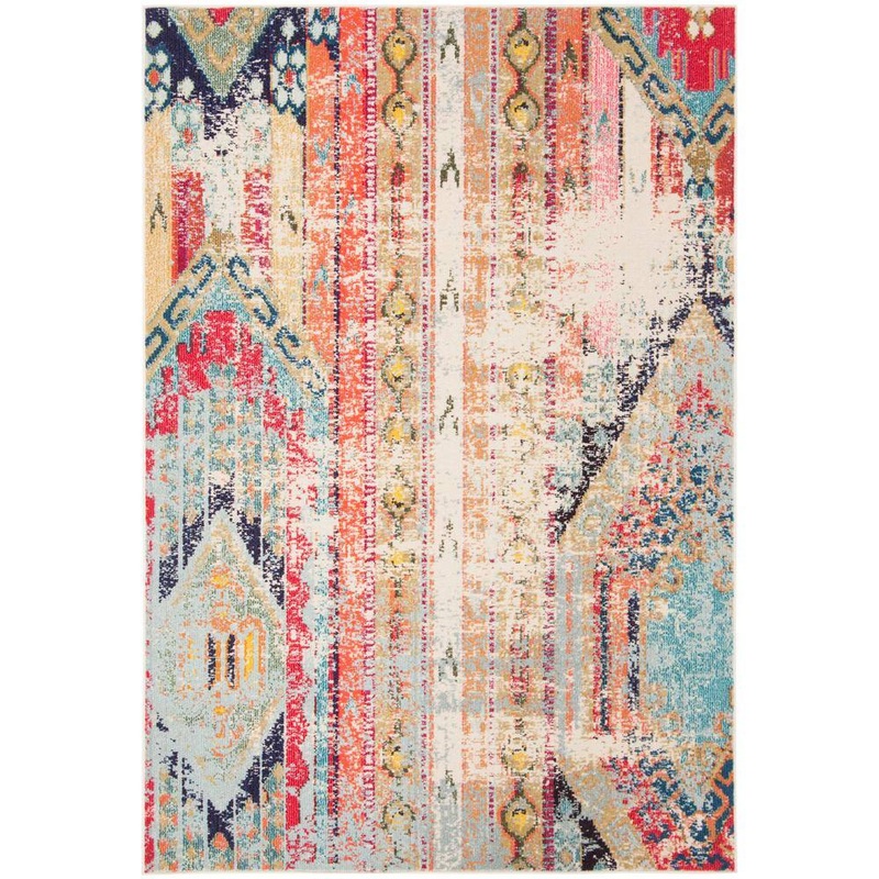 SAFAVIEH Madison Blue/Orange 6 ft. x 9 ft. Geometric Area Rug MAD422F-6