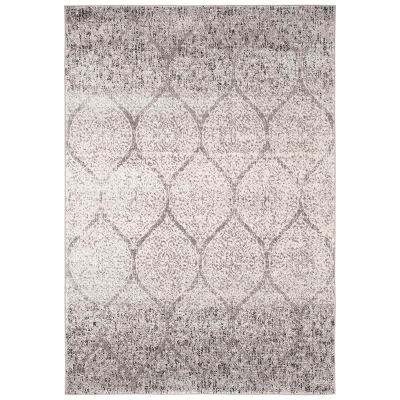 SAFAVIEH Madison Gray/Ivory 5 ft. x 8 ft. Medallion Area Rug MAD604F-5