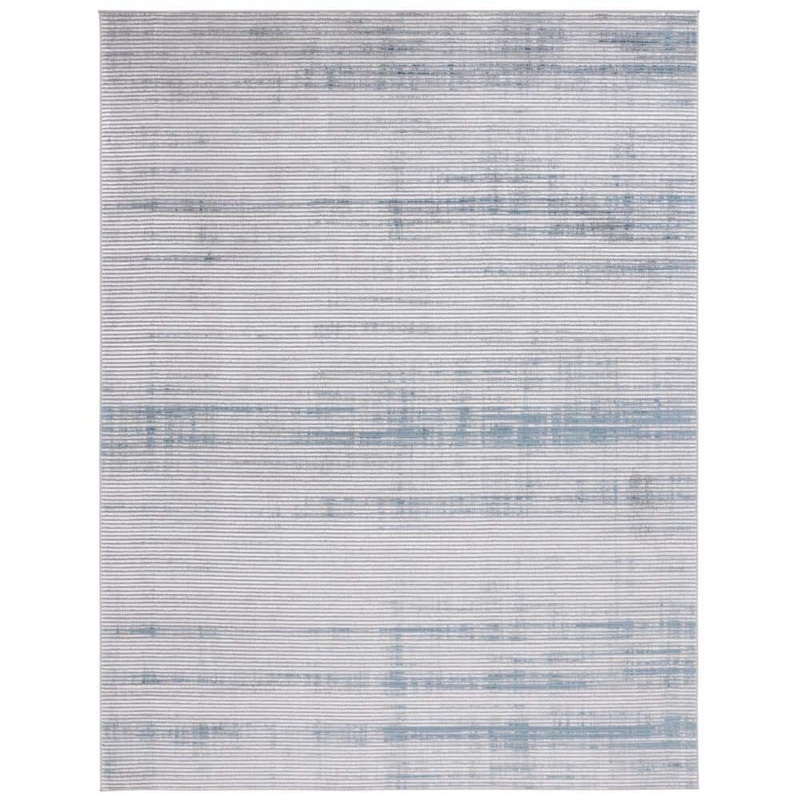 SAFAVIEH Martha Stewart Gray/Blue 8 ft. x 10 ft. Muted Striped Area Rug MSR0961F-8