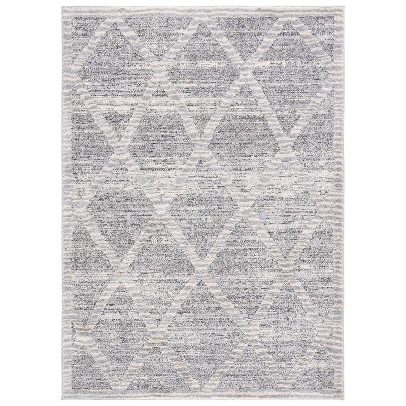 SAFAVIEH Martha Stewart Gray/Ivory 5 ft. x 8 ft. Muted Trellis Area Rug MSR0757F-5