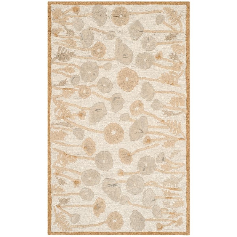SAFAVIEH Martha Stewart Nutshell/Brown Doormat 3 ft. x 4 ft. Floral Area Rug MSR3627C-3