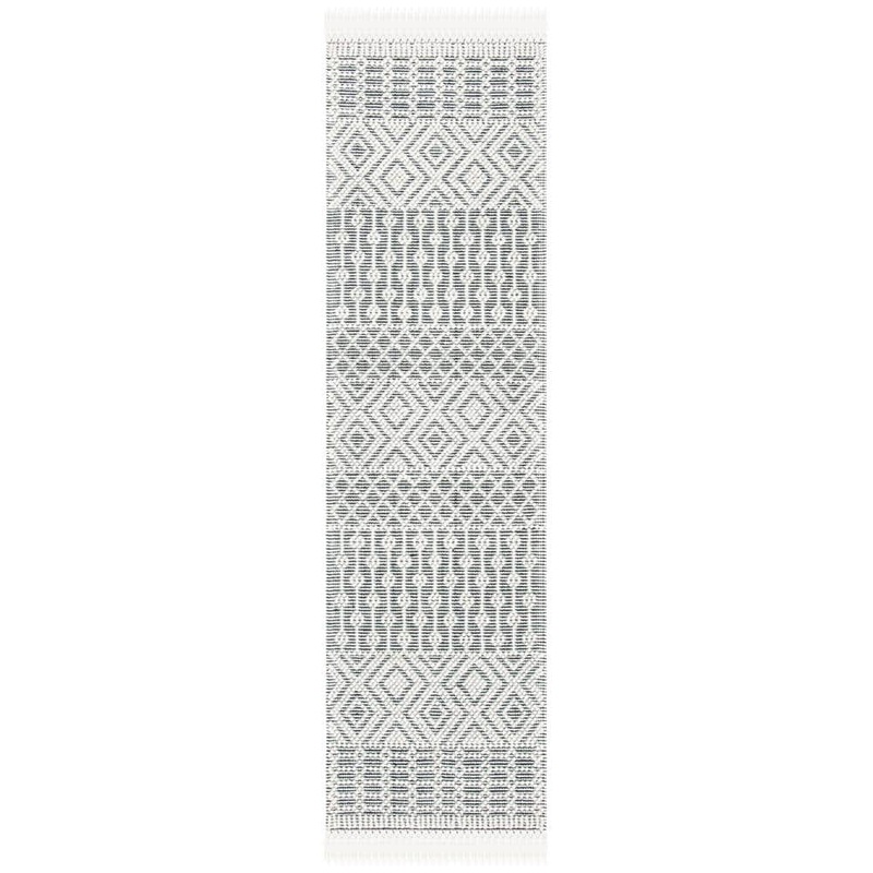 SAFAVIEH Natura Ivory/Black 2 ft. x 20 ft. Geometric Tribal Runner Rug NAT852Z-220