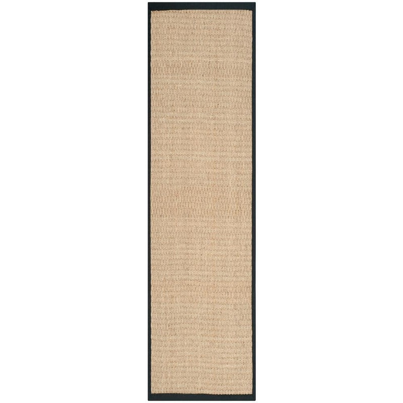 SAFAVIEH Natural Fiber Beige/Black 3 ft. x 12 ft. Border Runner Rug NF114C-212