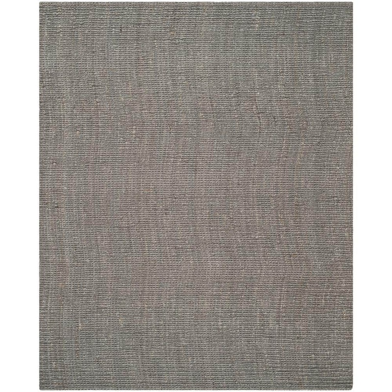 SAFAVIEH Natural Fiber Light Gray 8 ft. x 10 ft. Solid Area Rug NF447G-8