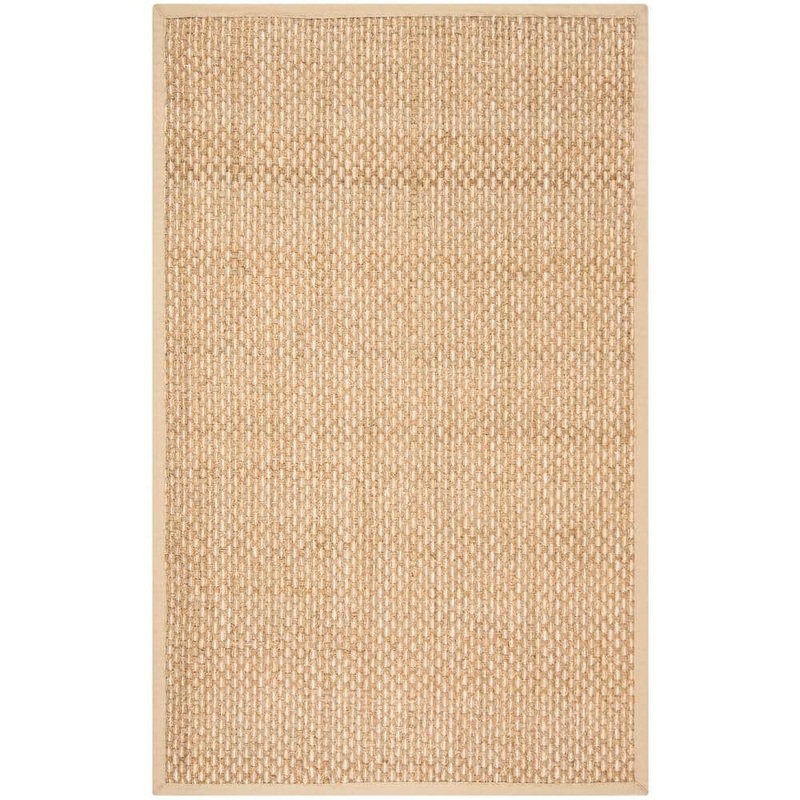 SAFAVIEH Natural Fiber Tan/Beige 6 ft. x 9 ft. Border Area Rug NF118A-6