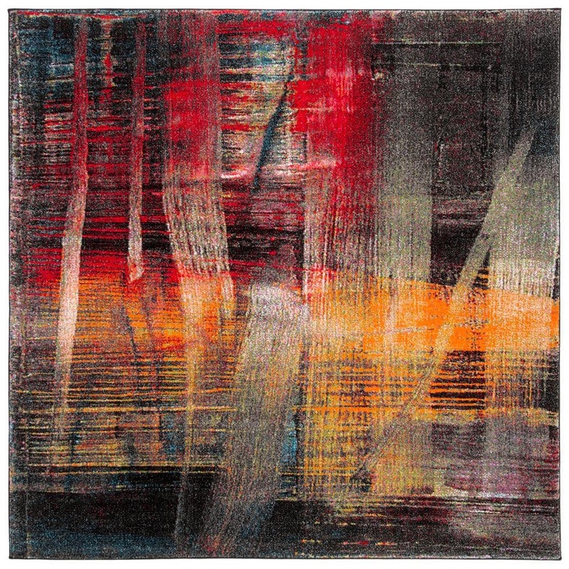 SAFAVIEH Porcello Multi 7 ft. x 7 ft. Square Abstract Area Rug PRL6936A-7SQ