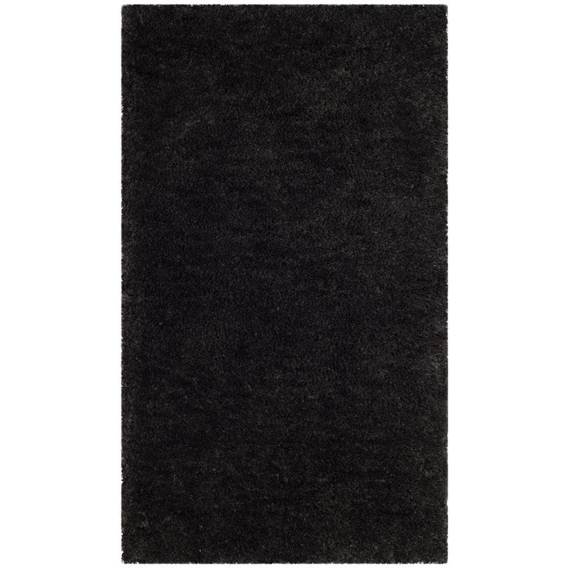 SAFAVIEH Sheep Shag Charcoal Doormat 3 ft. x 4 ft. Solid Area Rug SSG120C-24